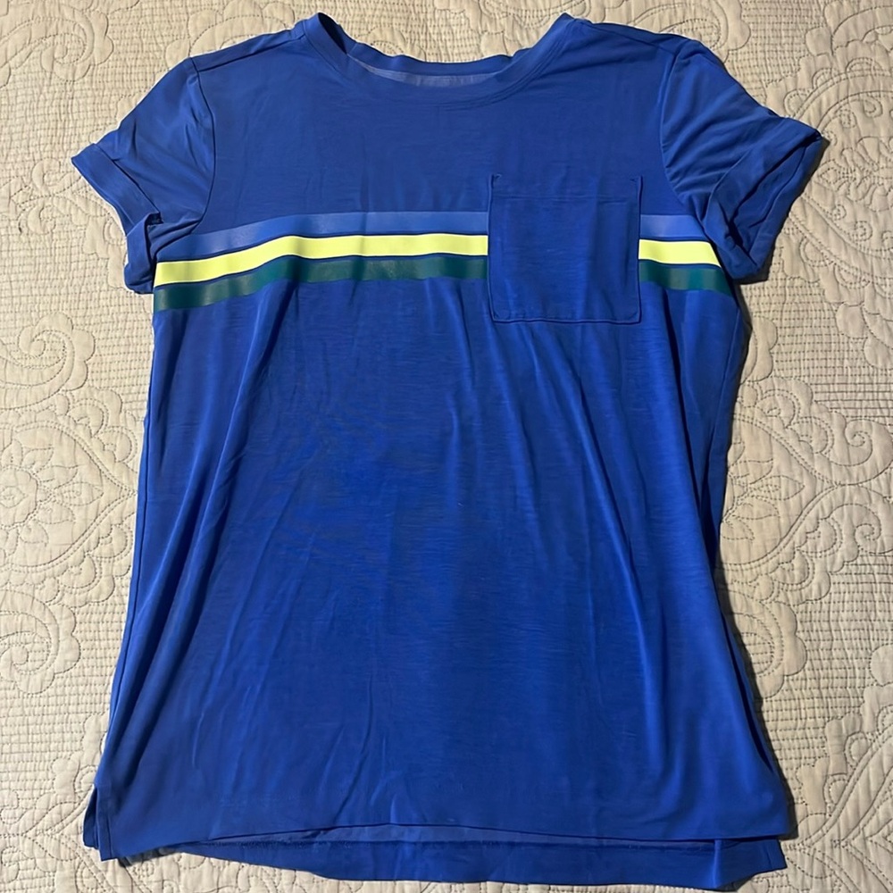 Blue, Athleta top